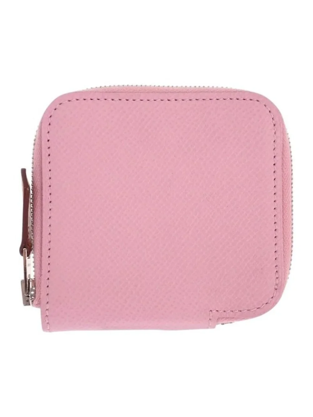 Hermes Azap Compact Mini Coin Purse Mini Wallet Veau Epsom Mauve Sylvestre Pink